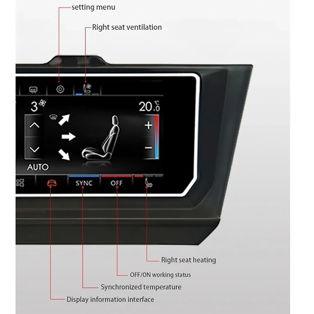 6.9'' LCD Digital AC Heater Temperature Climate Control Panel For VW Golf 7 GTI