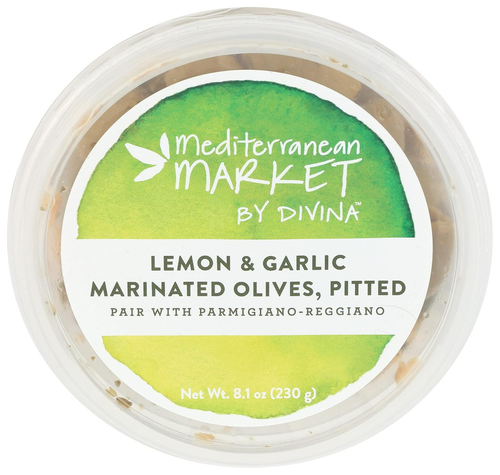 Pitted Marinated Lemon Garlic Olives, 8.1 OZ