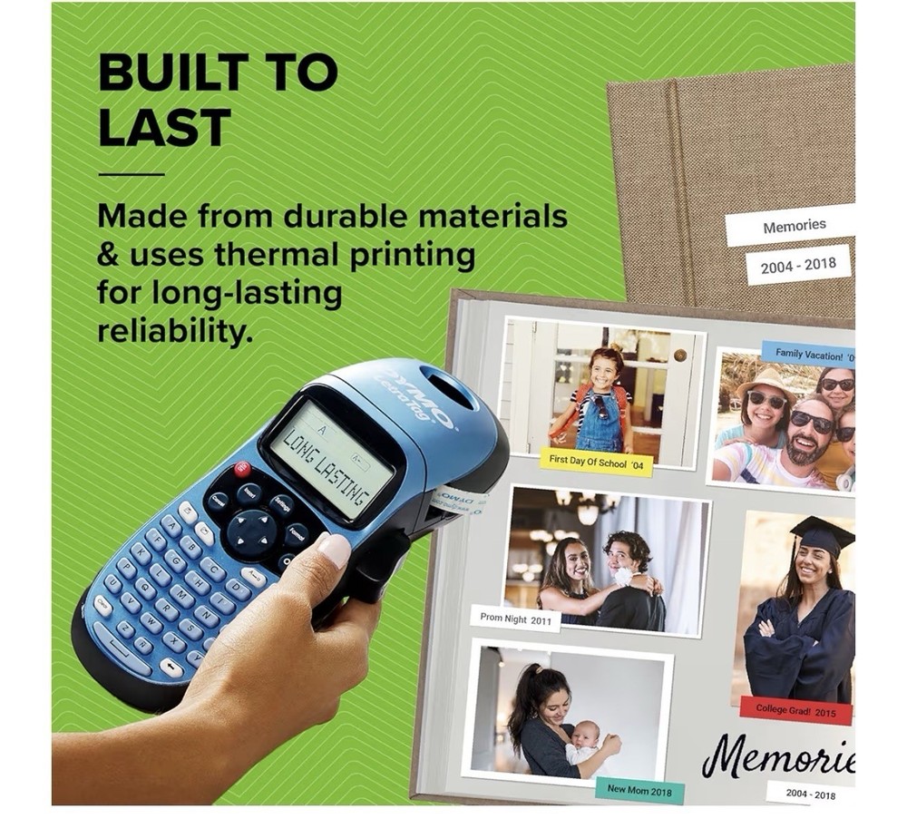 DYMO Portable Printer Handheld Label Maker Black Silver Letratag 100H New
