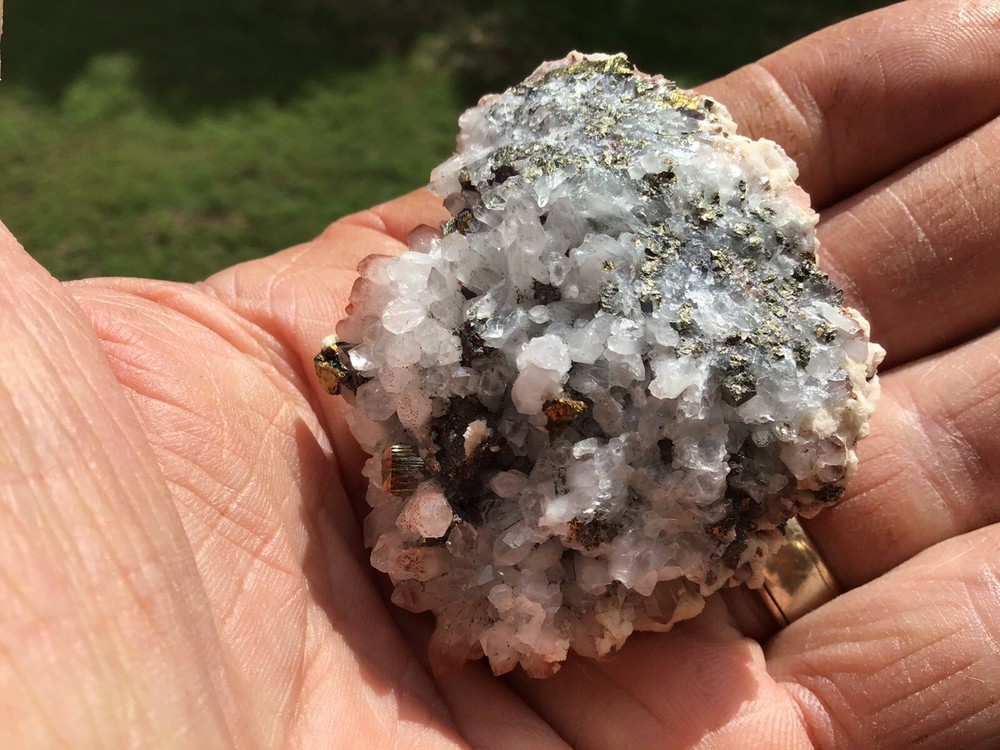 Stunning Chalcopyrite, Dolomite & Pink Quartz