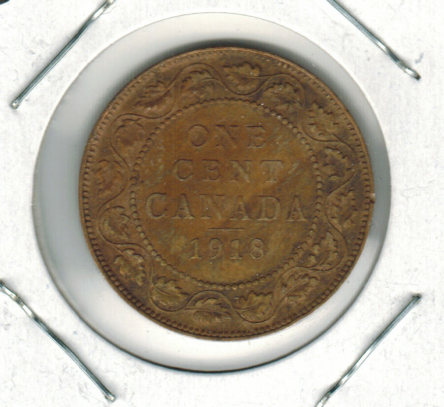 1918 Large Canadian Penny