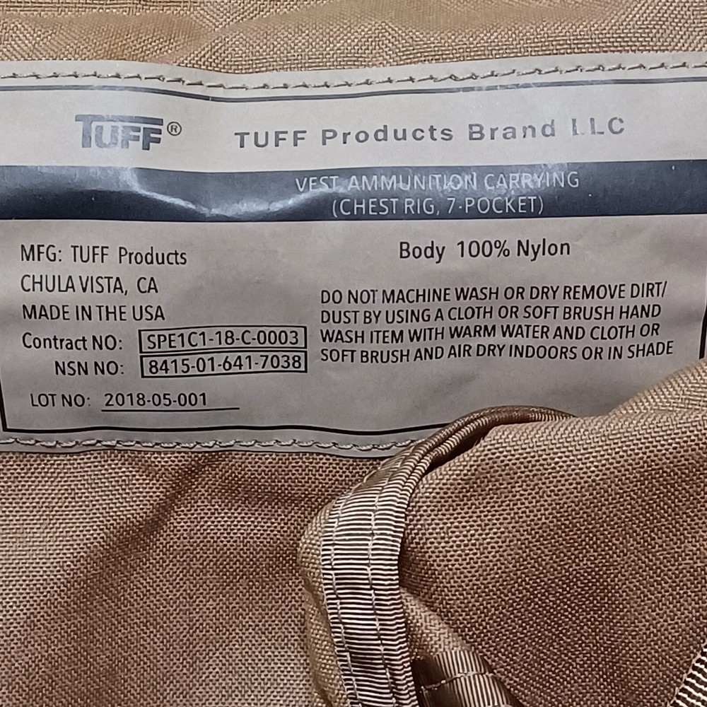 USGI Vest Ammunition Carrier Tuff Products Brand Khaki New