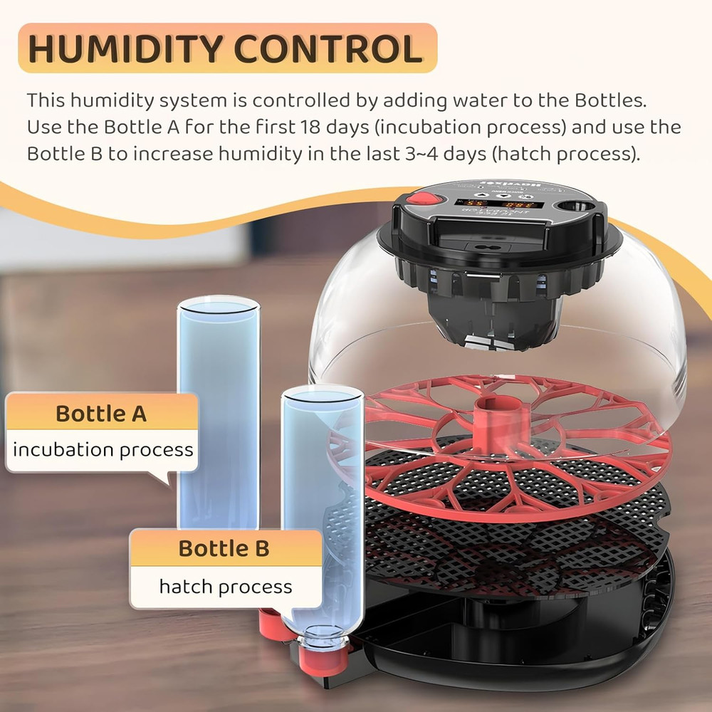 12 Egg Incubator for Hatching Eggs with Fully Automatic Egg Turning, Humidity Co