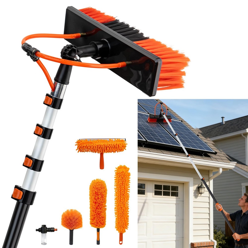 18FT Water Fed Pole Window Cleaning System & Solar Panel Cleaning Kit