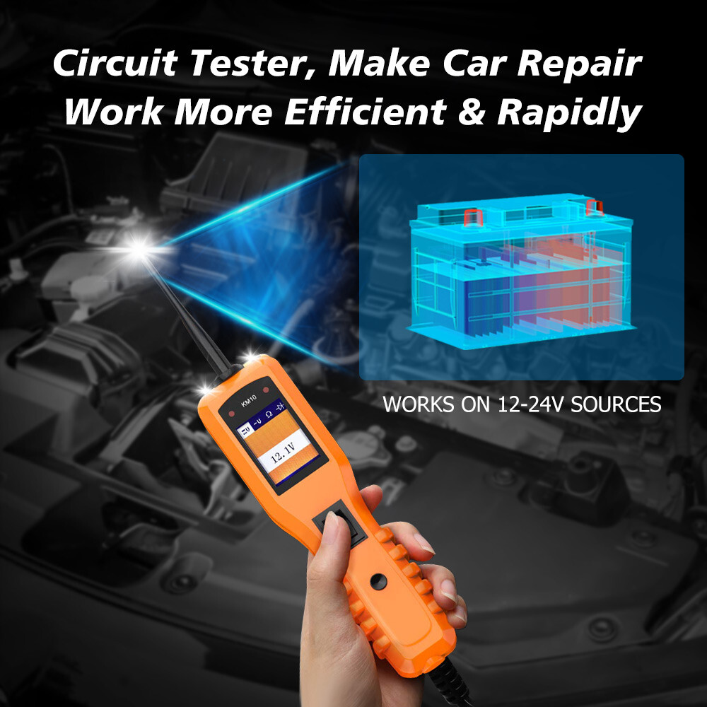 12V/24V Automotive Circuit Probe Tester Code Reader Battery Analyzer Scanner