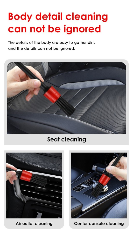 5PCS Soft Bristle Car Detailing Brush Auto Dusting Brush Interior Cleaning Kit