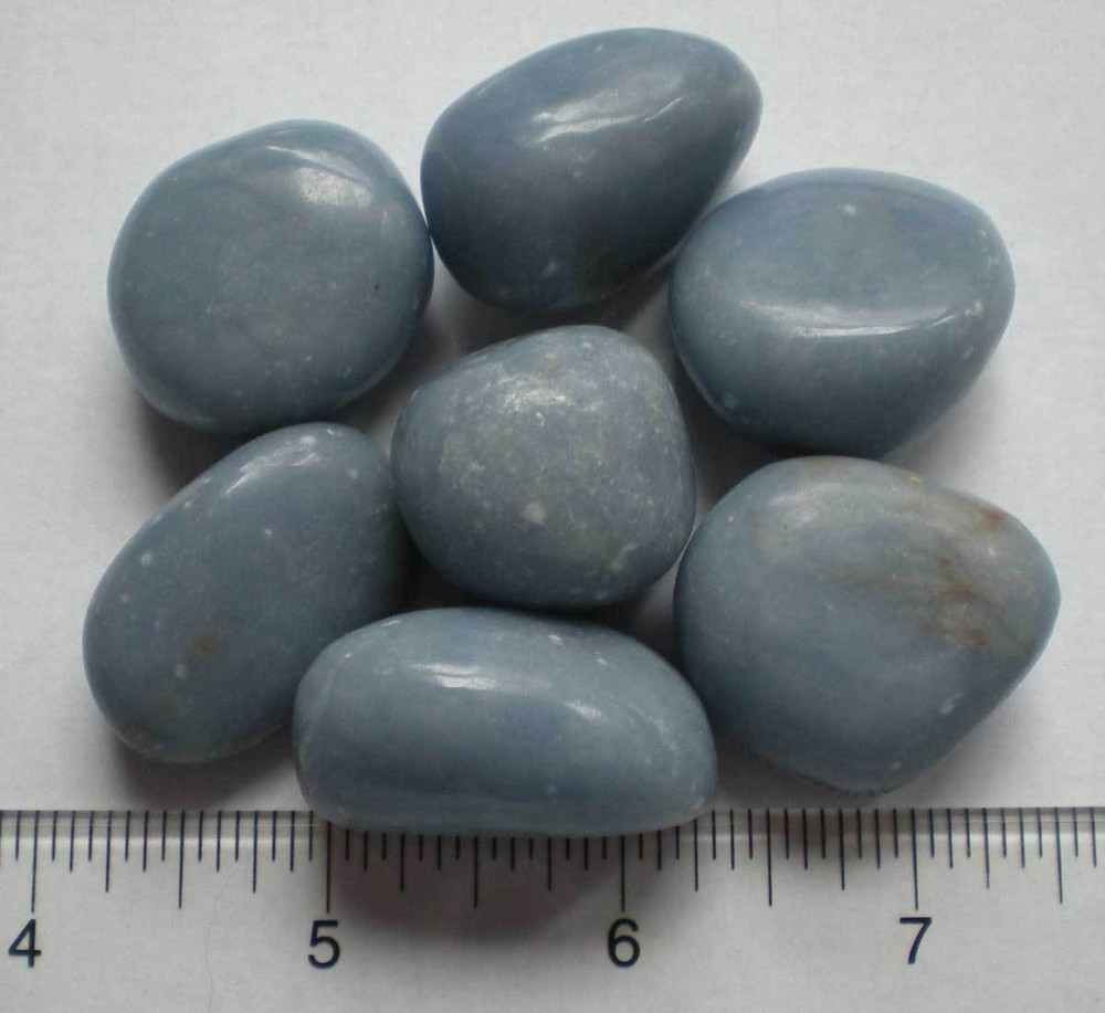 Angelite - 7 Tumbled Stones  rt551b