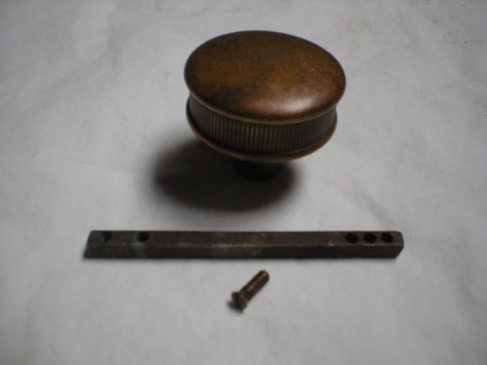 Antique Drum Style Solid Brass Doorknob and Spindle