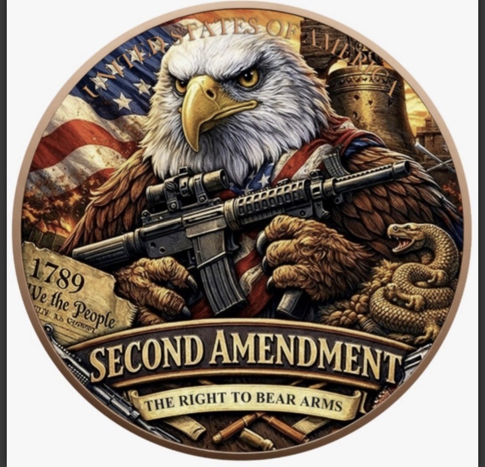 2nd Amendment Eagle Colorized 1 Kilo  Copper Medal in Capsule (PRE-ORDER)