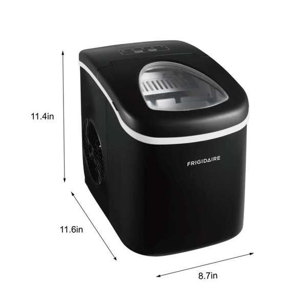 Frigidaire, 26 Lbs. Countertop Ice Maker, Bullet Shaped Ice, Black