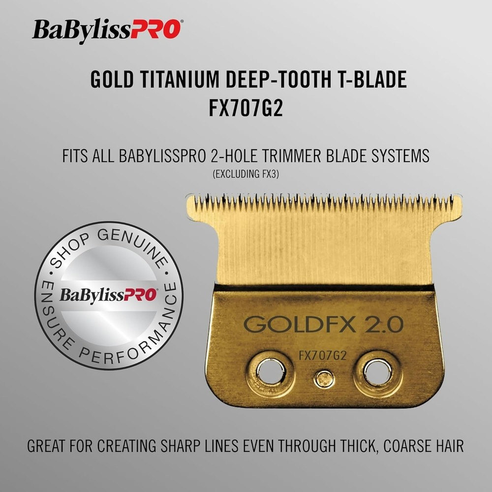 BaBylissPRO Deep Tooth Blade, TITANIUM, GOLDFX2.0 | FX707G2