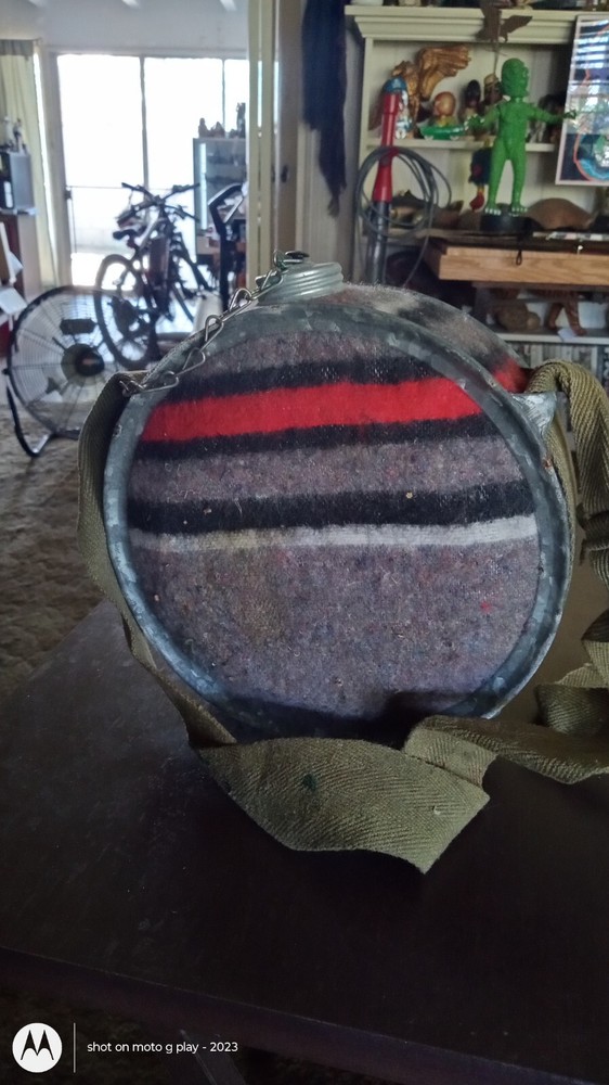 Vintage Wool And Metal Canteen