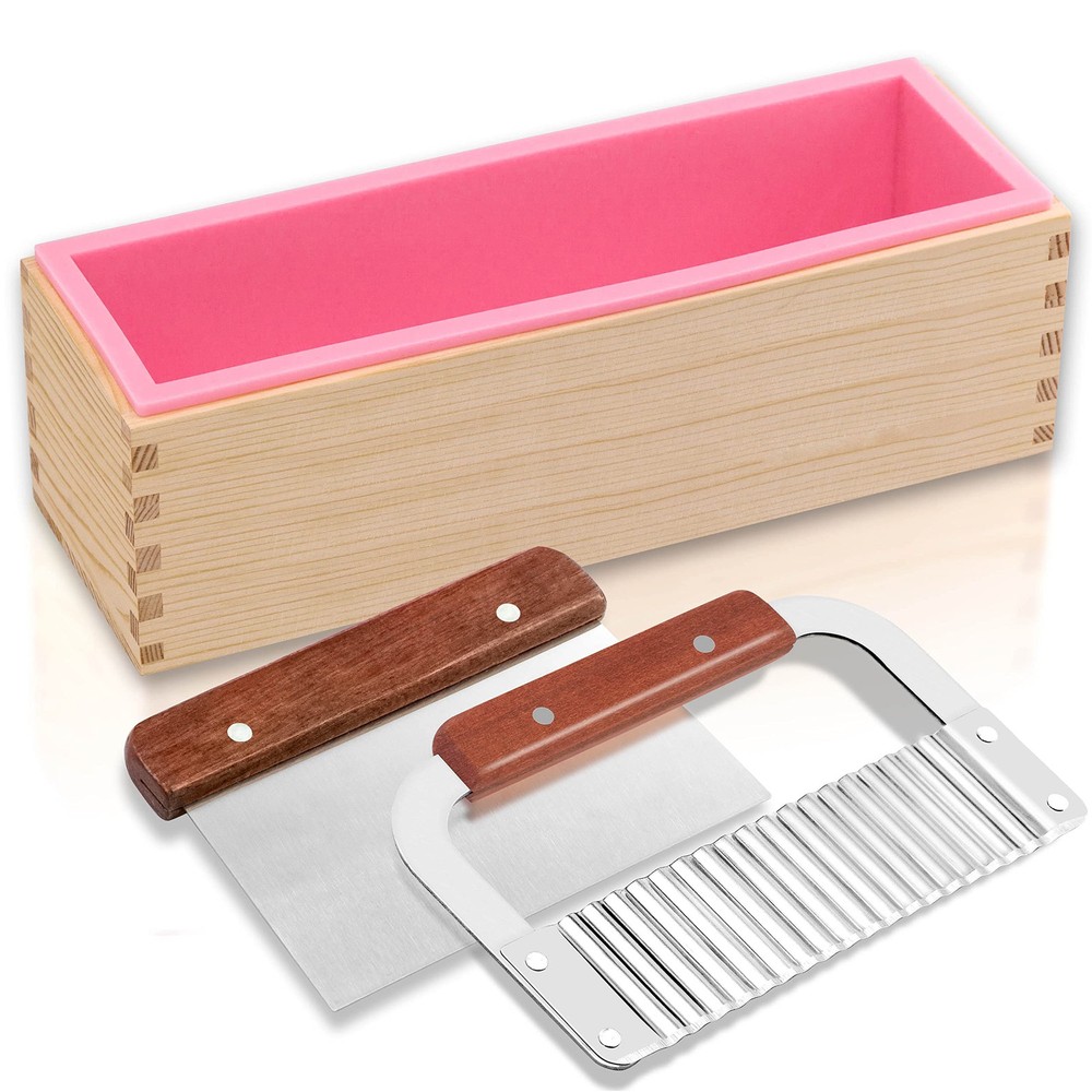 Rectangular Soap Mold Kit with Cutter- 42oz Flexible Silicone Loaf Soap Mold ...