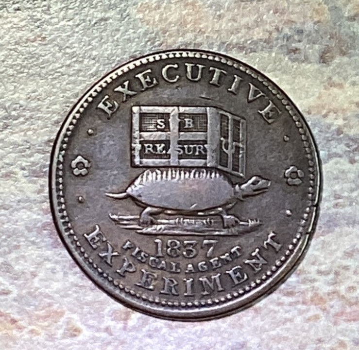 1837 Jackson hard times turtle token