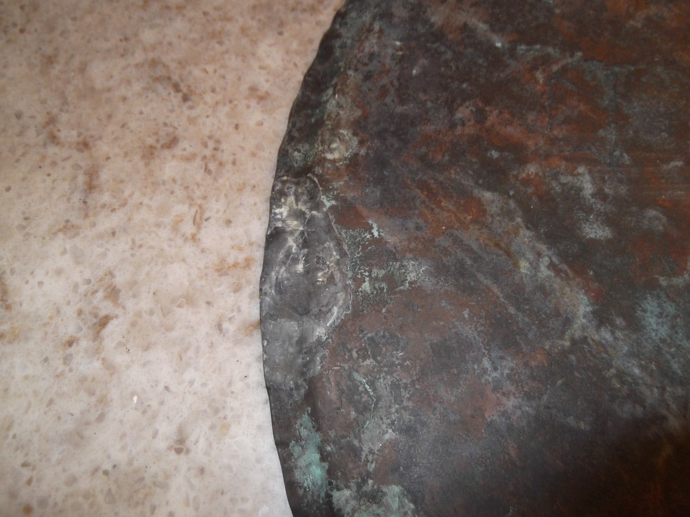Antique Middle Eastern Copper Table Top Tray Engraved