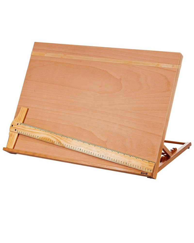 A3 Drafting Table Easel Adjustable Portable Beech Wood Drawing Board 5 Pos