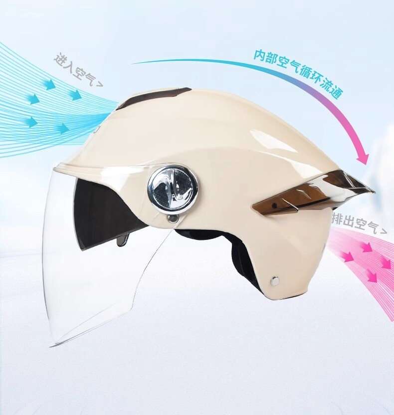 Motorcycle Half Helmet Double Visor Quick Release Vented Semi Removable Interior