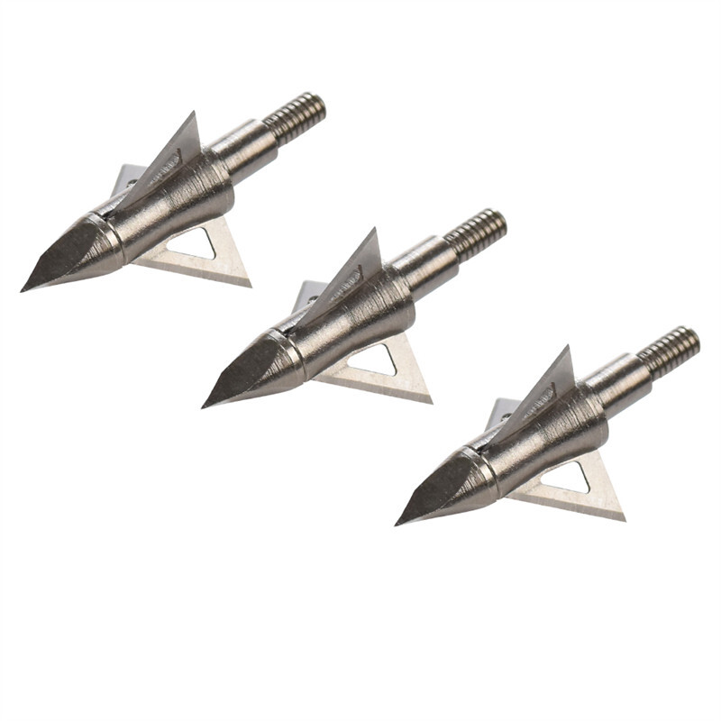 12PCS Archery Hunting Arrow Broadhead 100Grain 3 Sharp Blade Points Shooting