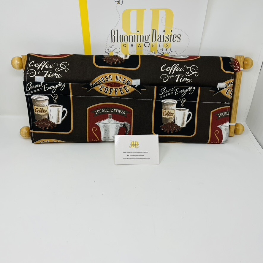 Coffee Cups/Items w/Rust Lining Scroll Dust Cover Frame-Cross Stitch Needlecraft