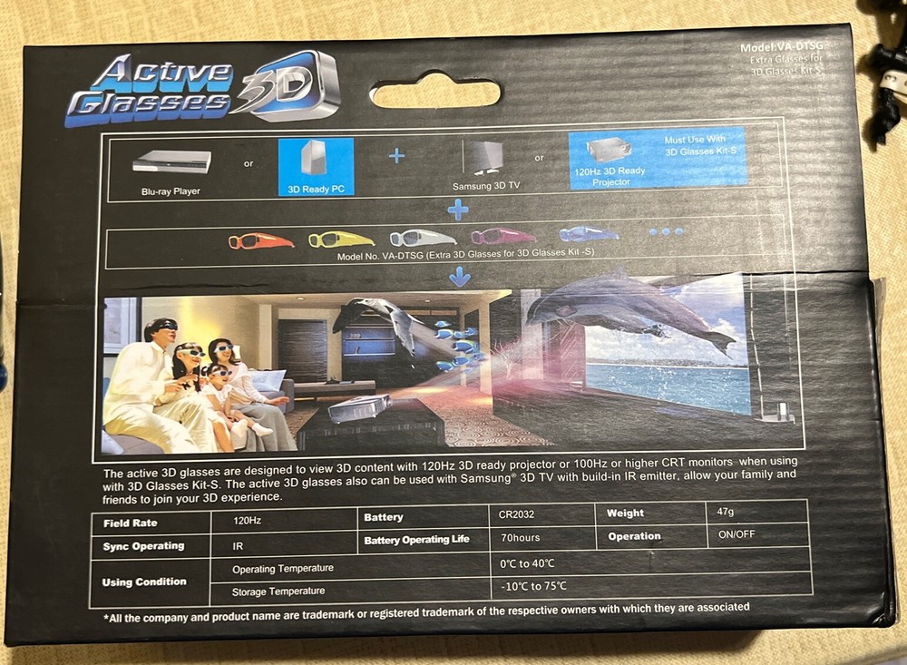 True Depth 3D Active Glasses VA-DTSG Set Of 4