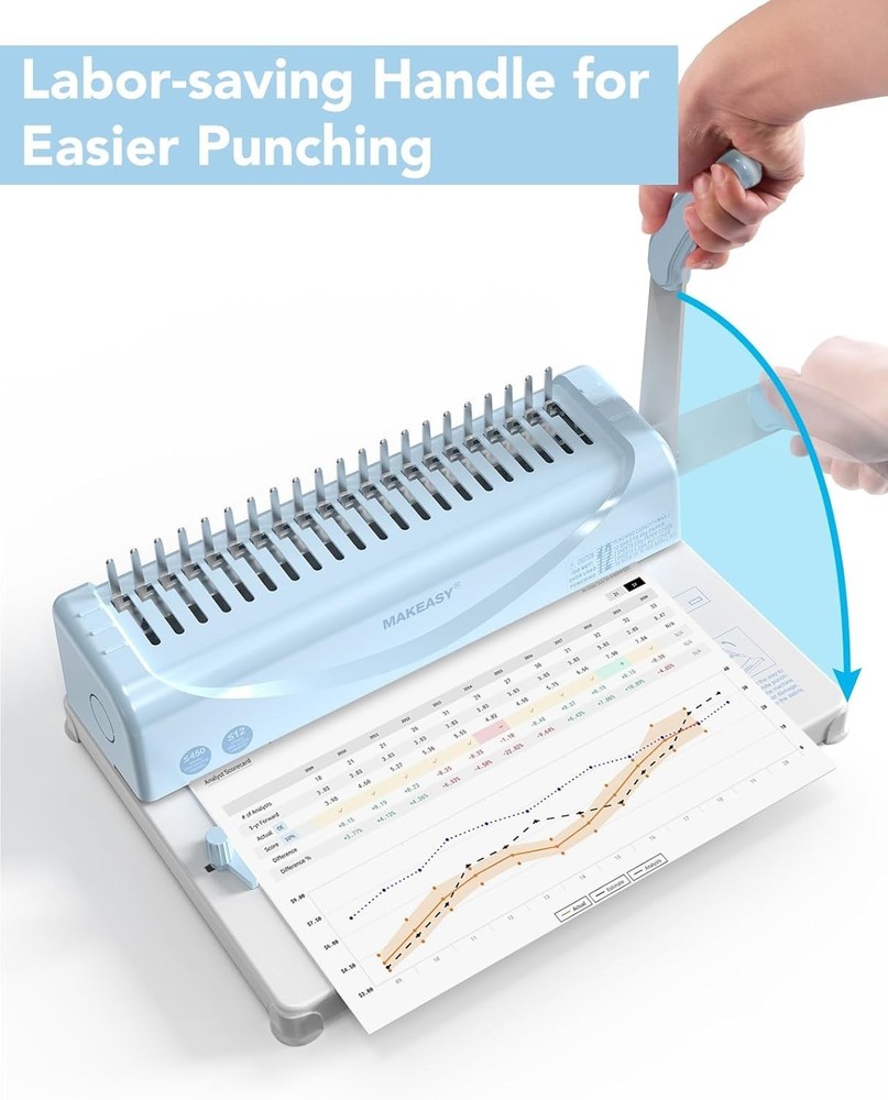 Easy Operation Comb Binding Machine, 450 Sheets