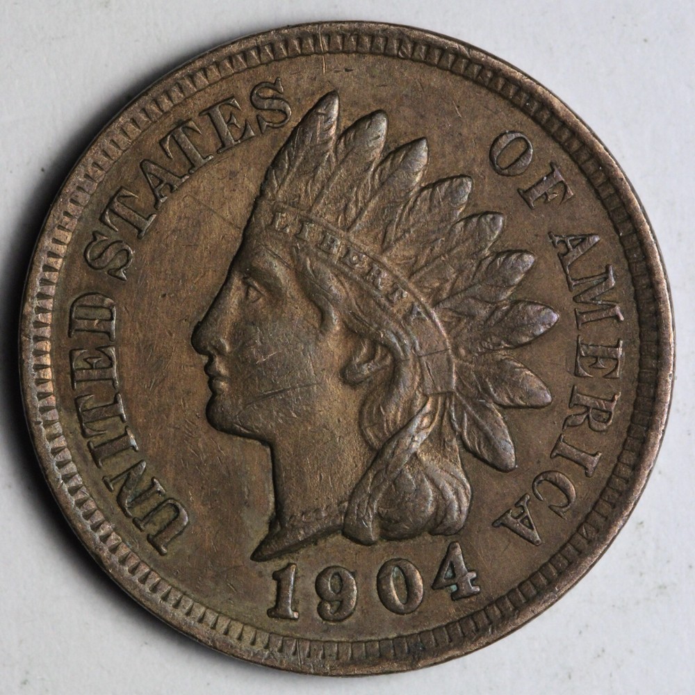 1904 Indian Head Cent Penny AU++/UNC E207 KAM