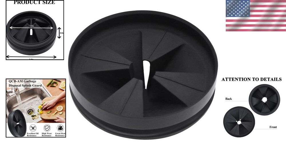 InSinkErator Compatible 3 3/8" Garbage Disposal Splash Guard - Easy Clean Design