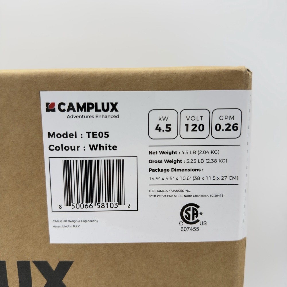 Camplux 4.5kW Electric Tankless Water Heater Instant Hot Water LED Display NEW