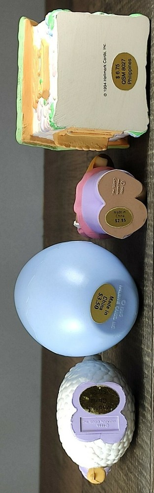 Hallmark Merry Miniatures Easter- Lamb, Chick In Egg, Sheep And Spring Cottage