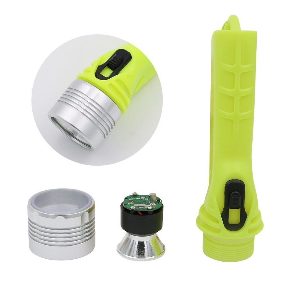 LED Diving Light Tool Flashlight 1pcs 9x5cm Fluorescent Green Super Bright
