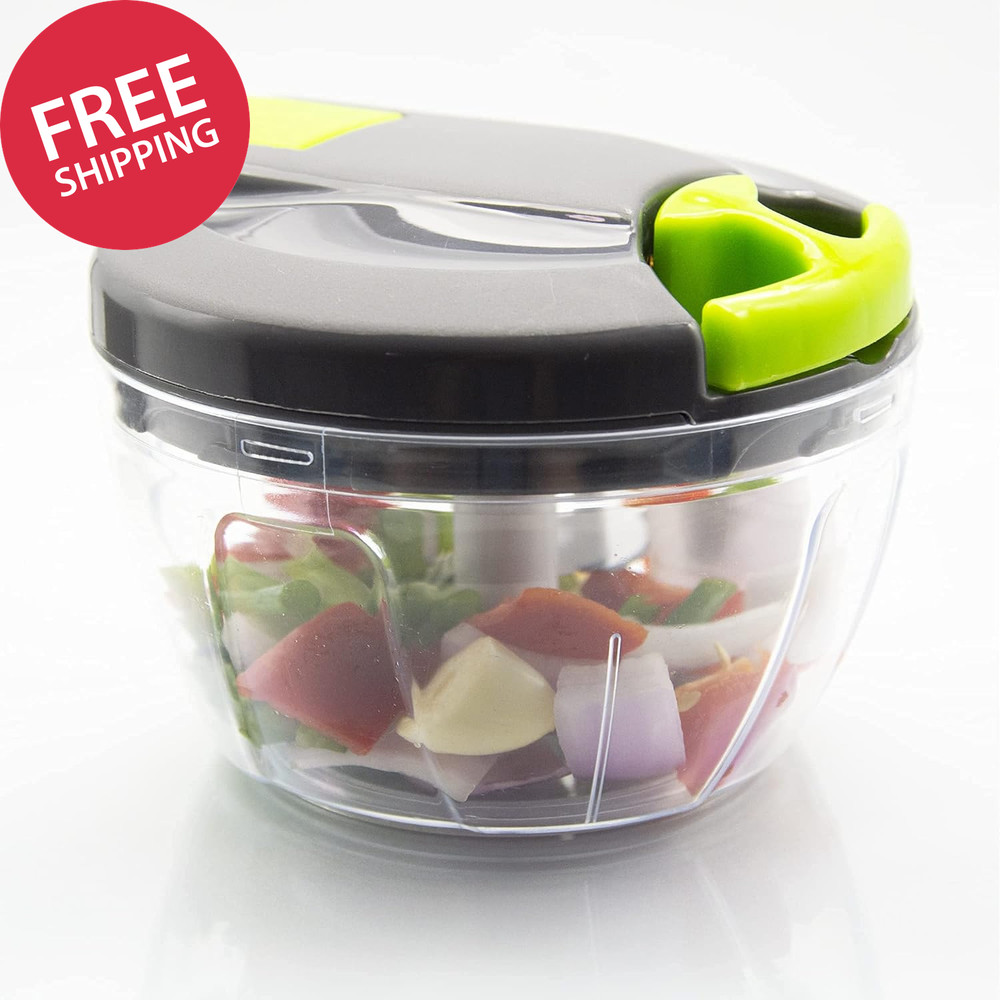 Multi-Function Manual Food Chopper Processor with Handle Cover Vegetable Mincer