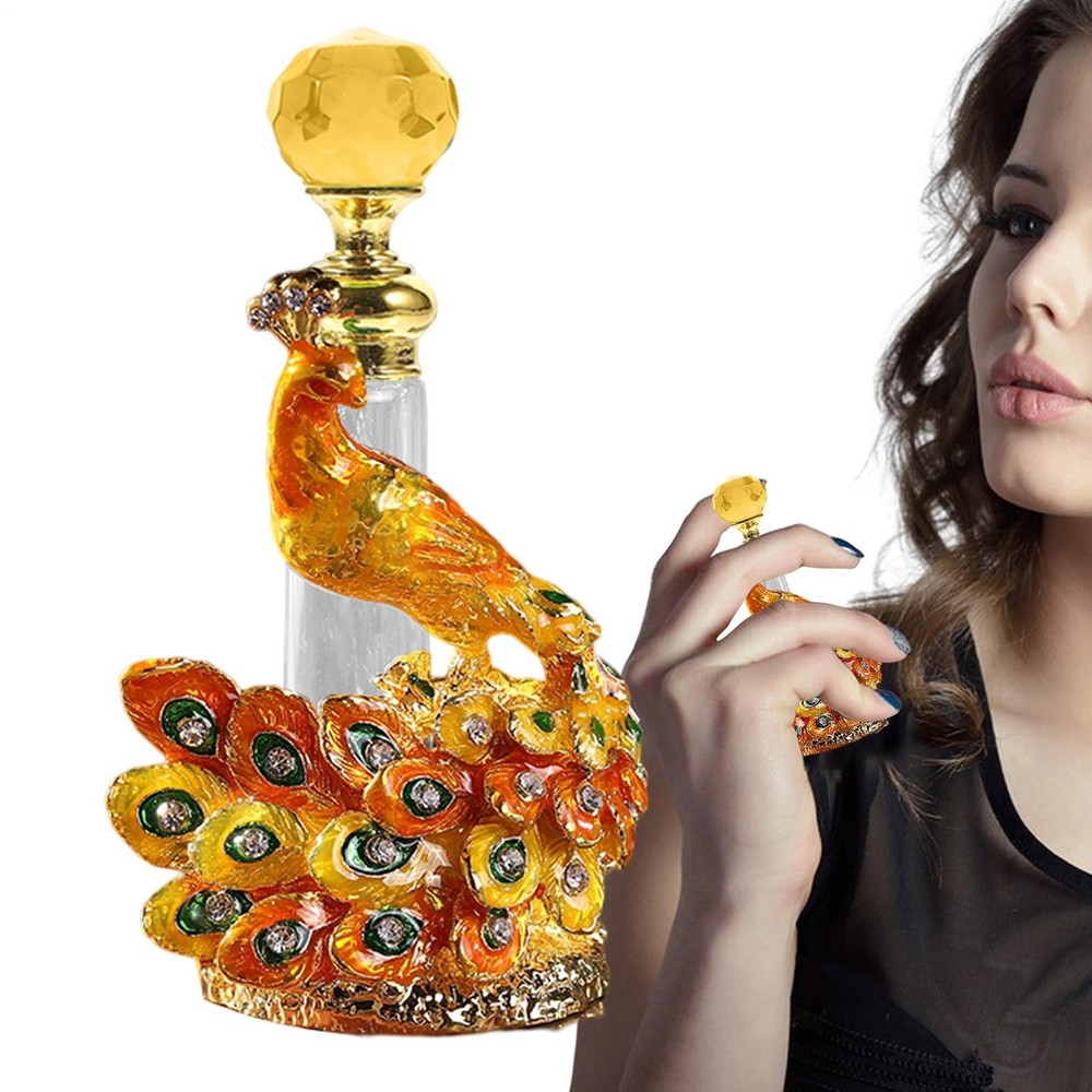 Vintage Perfume Bottle Peafowl Refillable Empty Perfume Bottle Gift