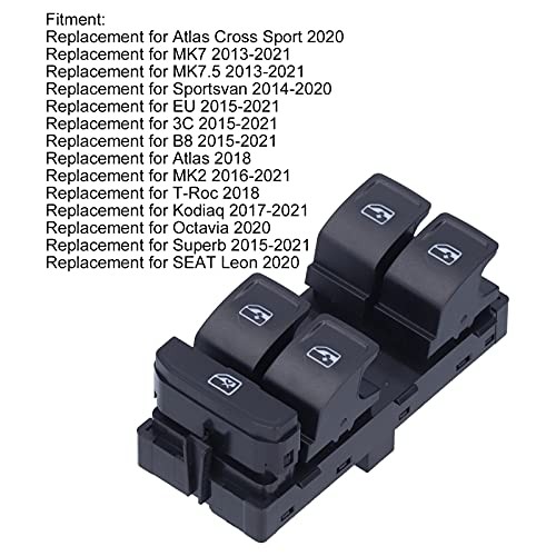 Window Switch, Driver Side, Master Window Control Switch 5G0 959 857 D,