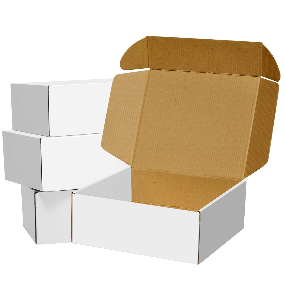 30 Pack 8x6x3 inches White Shipping Boxes, Corrugated Mailer Boxes, Packaging...
