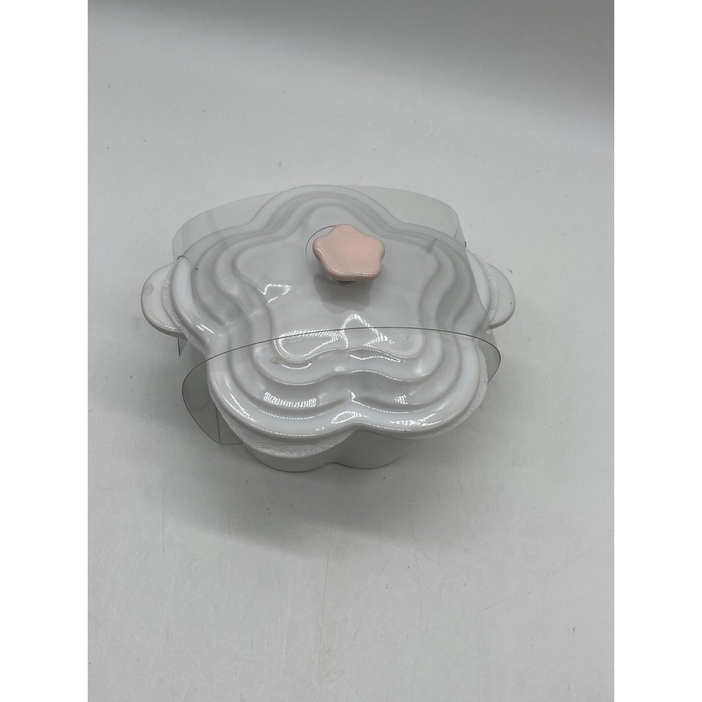 Flower Shaped Cocotte Pink White Easter NWT