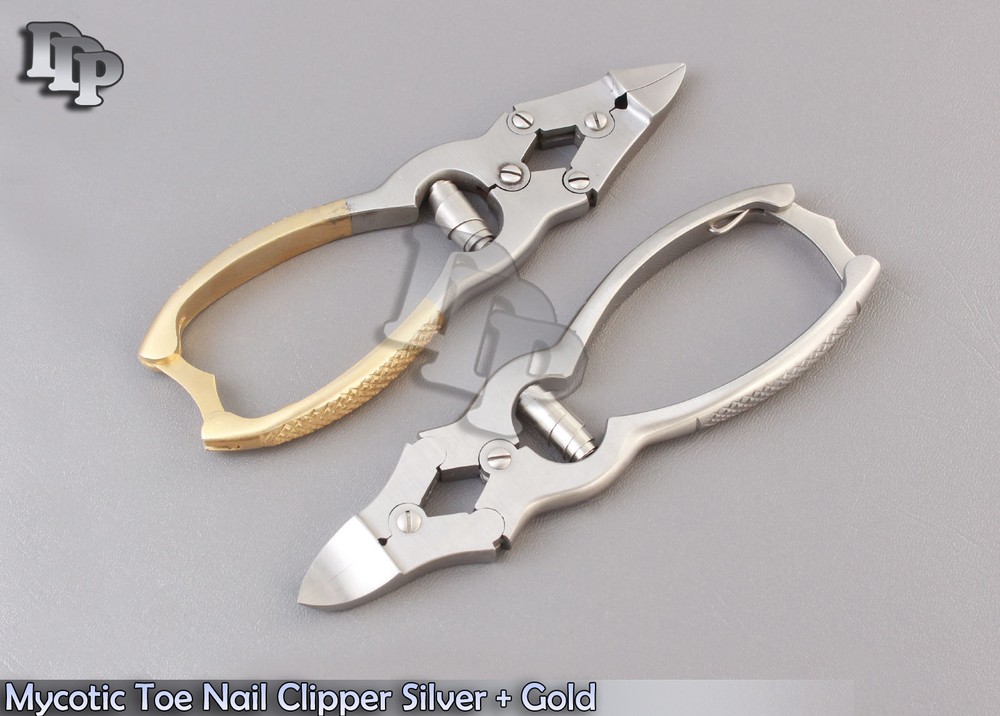 Mycotic Toe Nail Clipper Silver + Gold Surgical Instruments