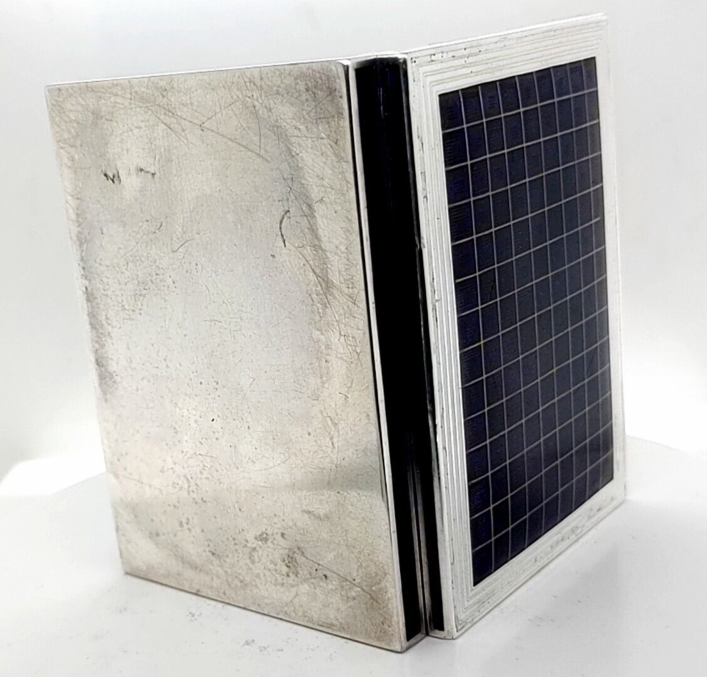 Purple Chequered Silver Cigarette Case