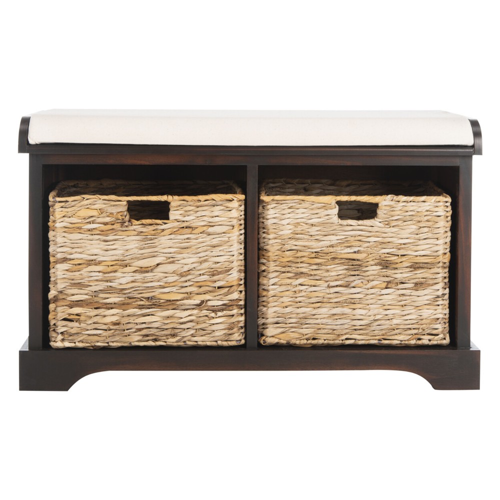 SAFAVIEH Freddy Wicker Storage Bench | Brown |