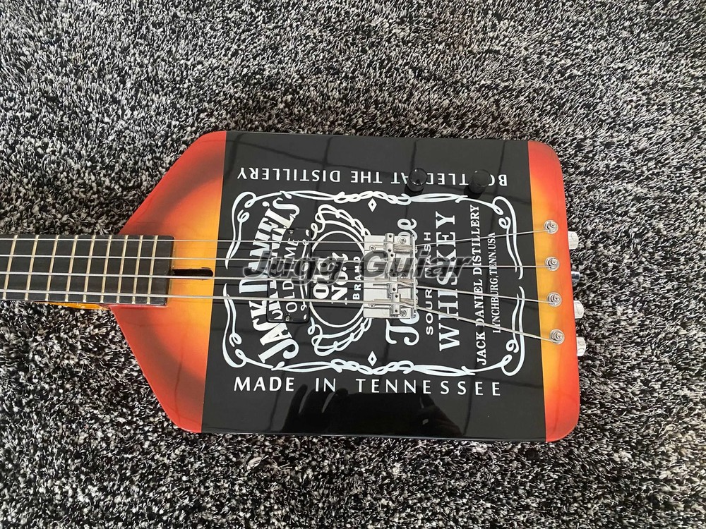 4Strings Michael Anthony Van Helen Bottle Electric Bass Guitar Black Hardware