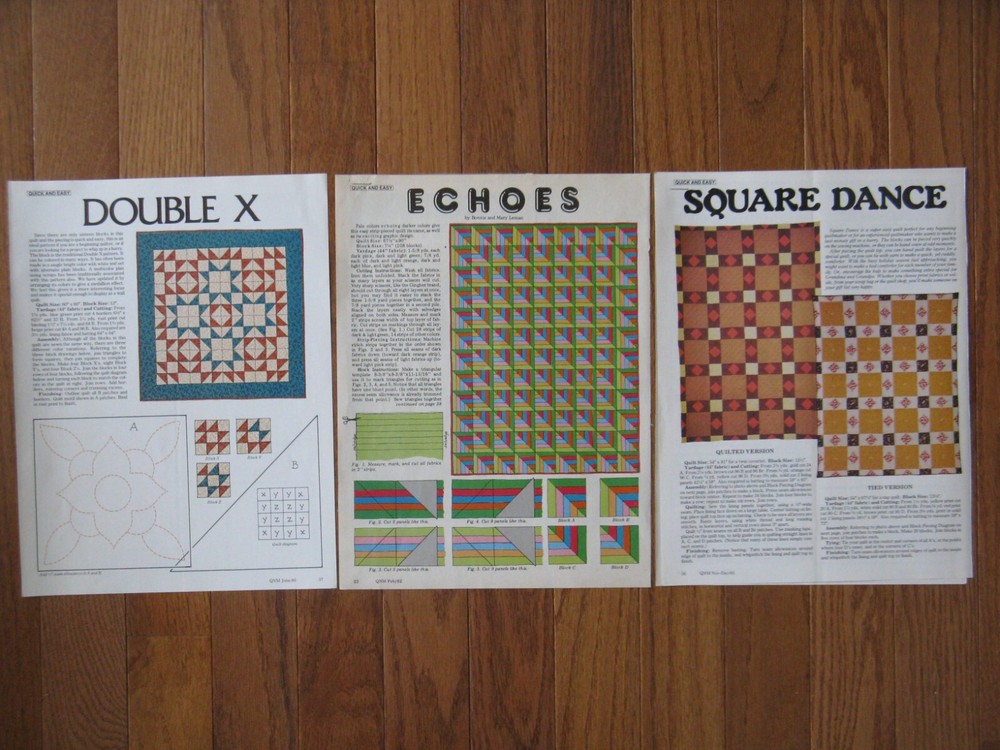Vintage Pieced "QUICK & EASY" Quilt Patterns from QNLM