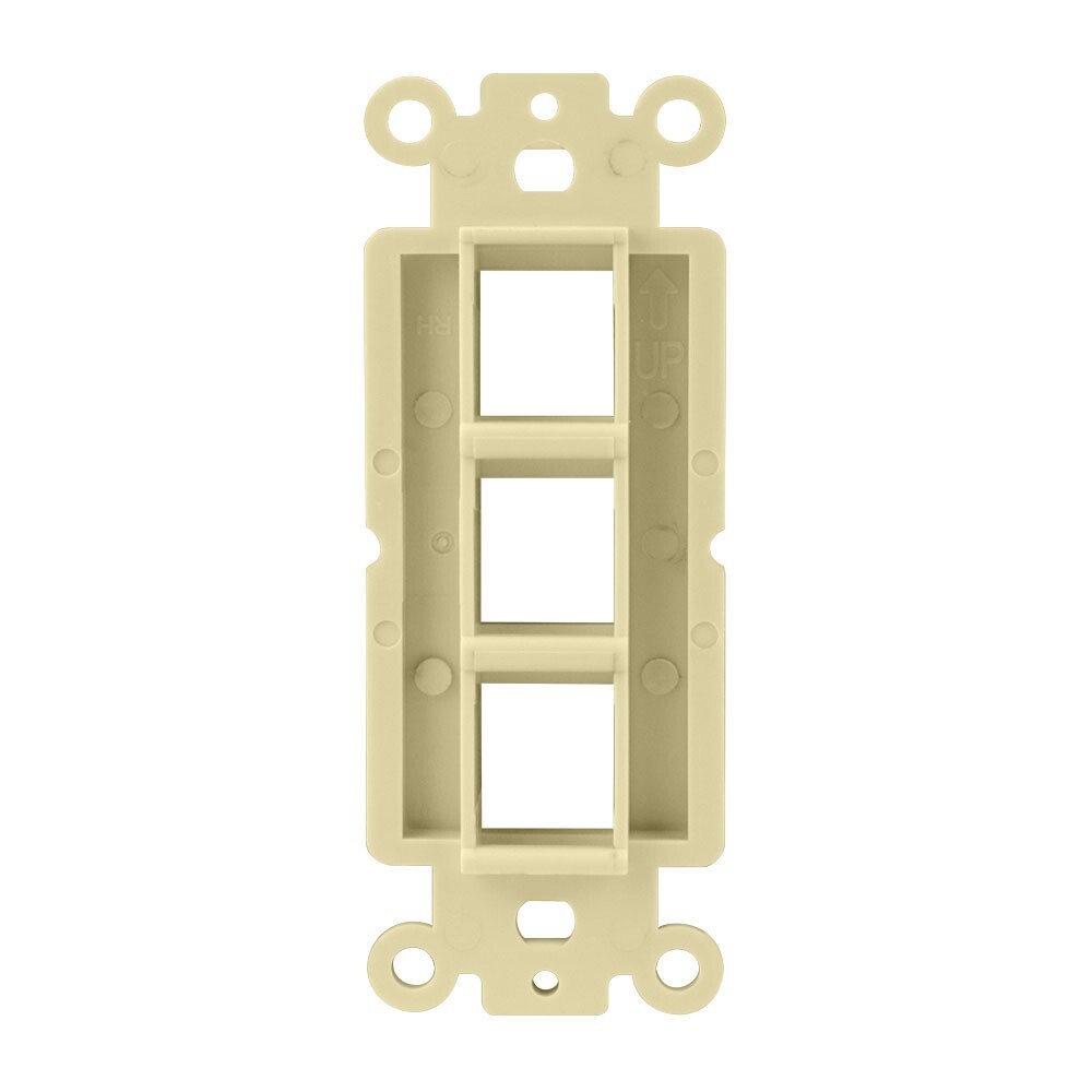 Construct Pro 3-Port Single Gang Keystone Decora Style Insert Strap (Ivory)
