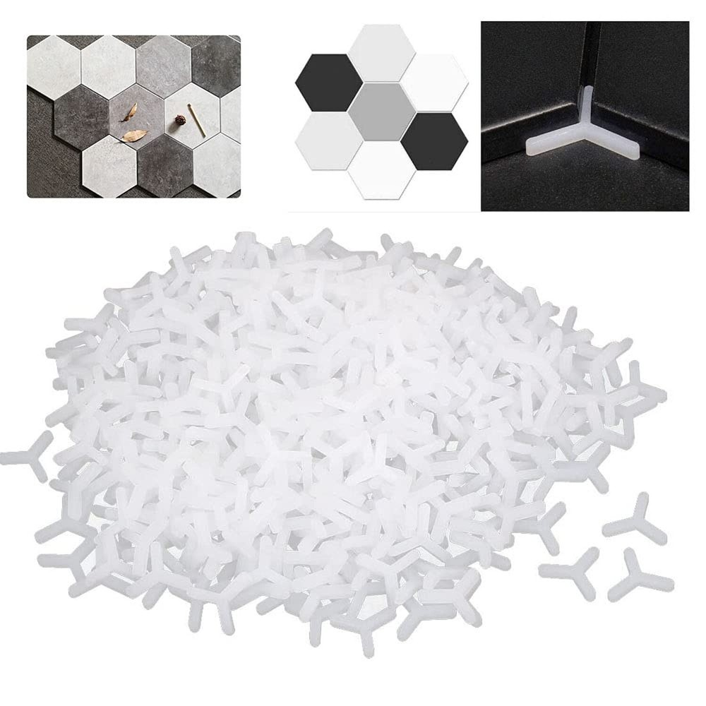 Tile Spacers,Wall Floor Tile Plastic Y Type Spacers Tiling Tools 3mm White 10...
