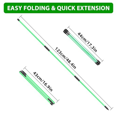 Golf Alignment Sticks 2 Packs 48" Foldable Alignment Stick Golf Training Aid