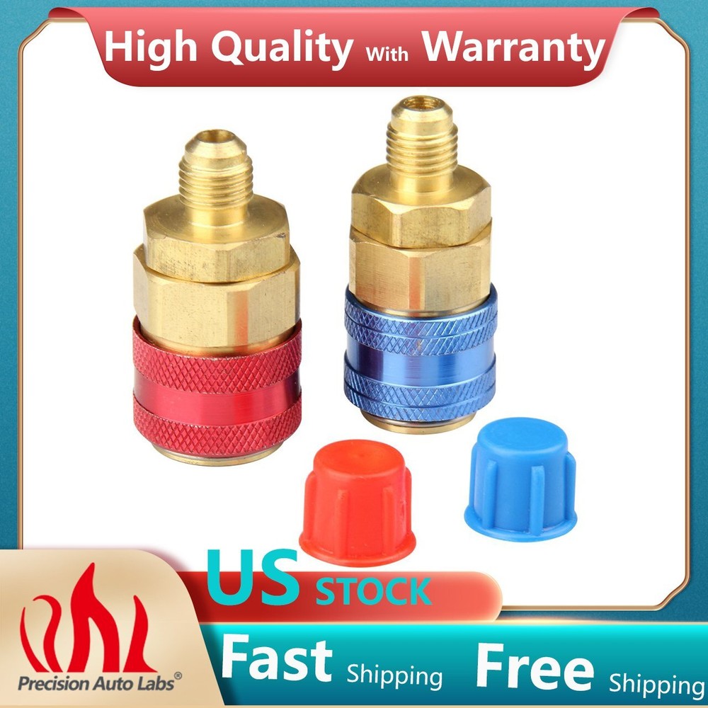 A/C Automotive Air Conditioning Quick Coupler Low High Side Adapter (2pcs)