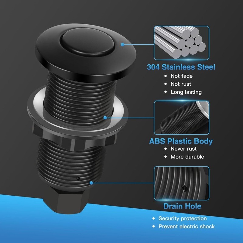 Garbage Disposal Air Switch Kit UL Certified Easy Install Waterproof Compatible