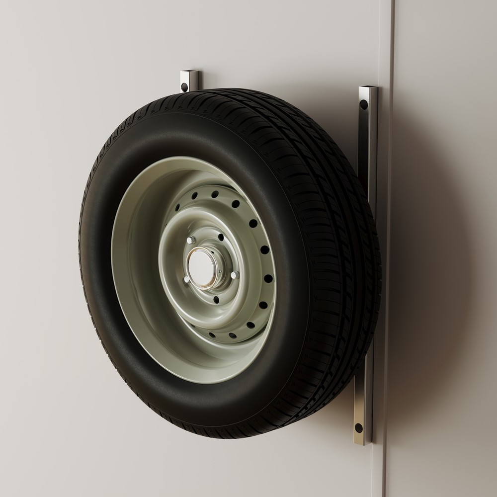 16" Stud Spacing Trailer Mount H-Mount Spare Tire Carrier 5-Lug Wheel, Aluminum