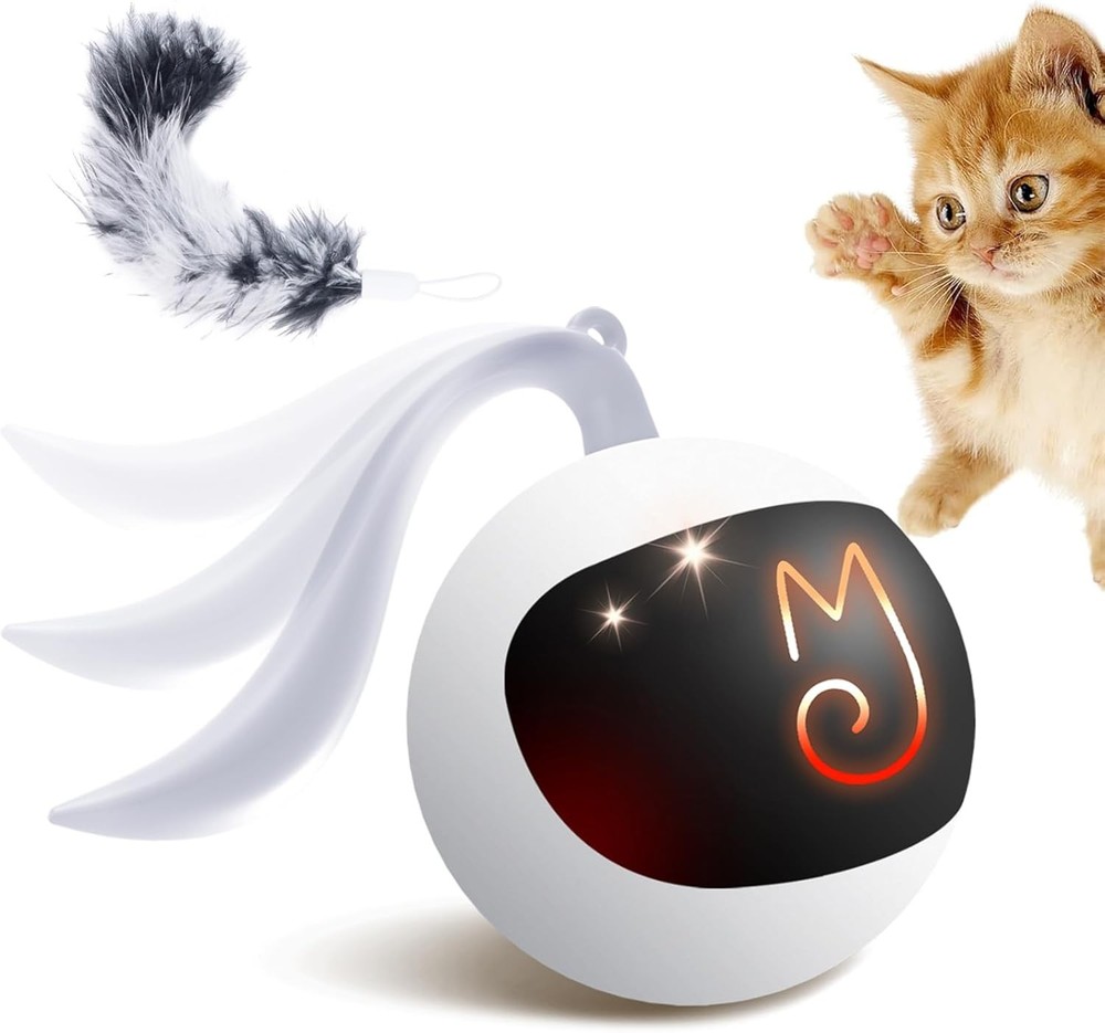 Interactive Cat Ball Toy Set, Fun Traer, Automatic Rolling