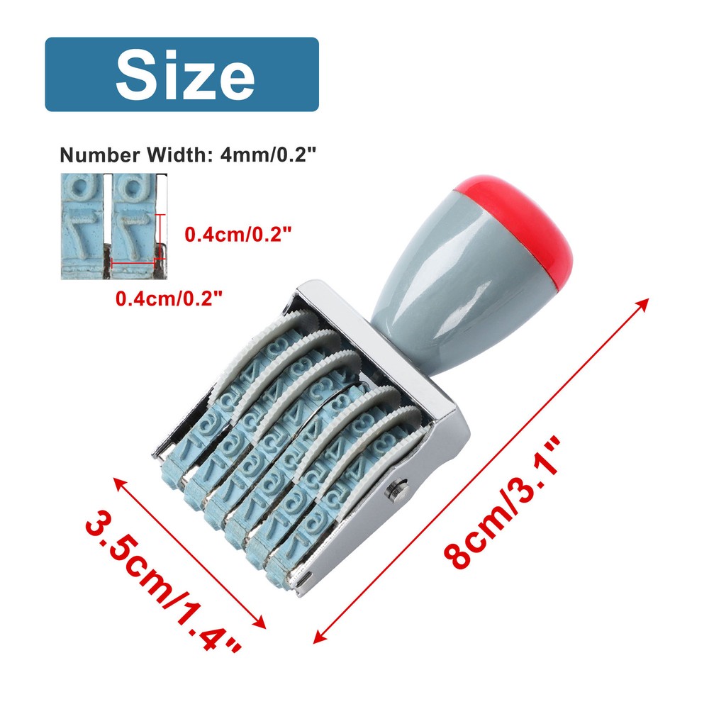 6 Digits Number Roller Stamps Multi-Function DIY Scrapbooking Numbering Stamp