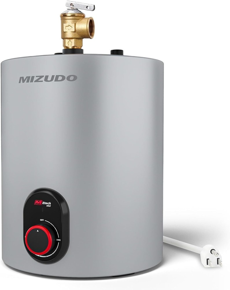 MIZUDO Electric Mini Tank Water Heater 1.5 Gallon Compact Storage Hot Water Heat