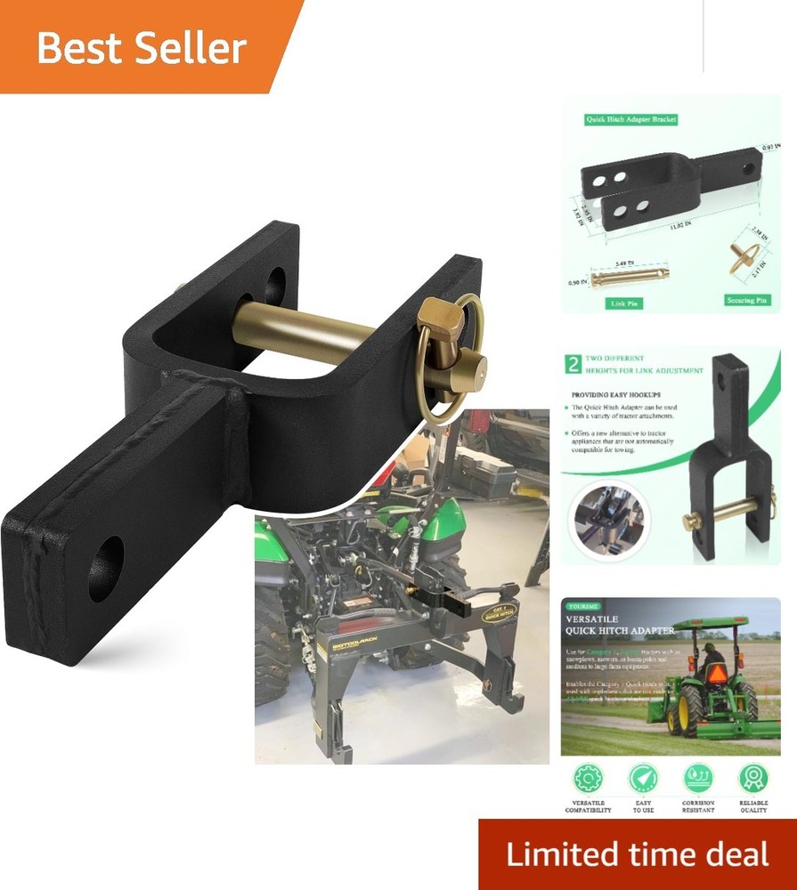 Multi-Function Quick Hitch Adapter for 3-Point Tractors - Lightweight Design